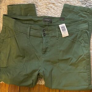 NWT - Women's Crop Aviator Skinny Stretch Twill Mid-Rise Green Torrid Pants - 18